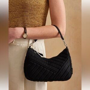 Vera Bradley Black Quilted Shoulder / Crossbody Bag with Adjustable Straps